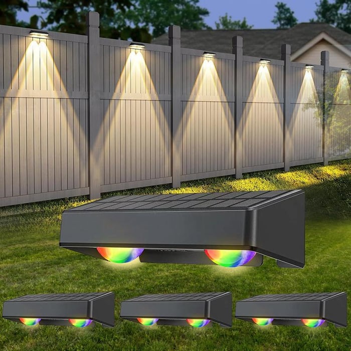 Pack Of 08 - Modern Solar Powered Fence Lights