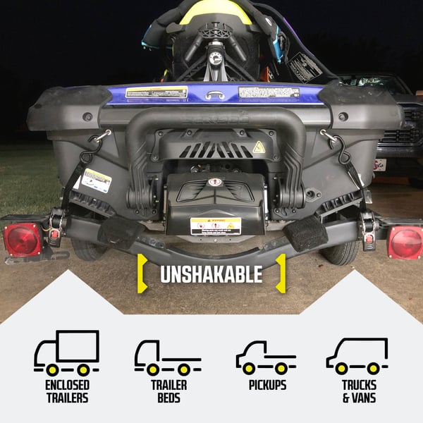 Pack of 04 -  Retractable Auto Ratchet Strap with RAIL BRACKET BUNDLE