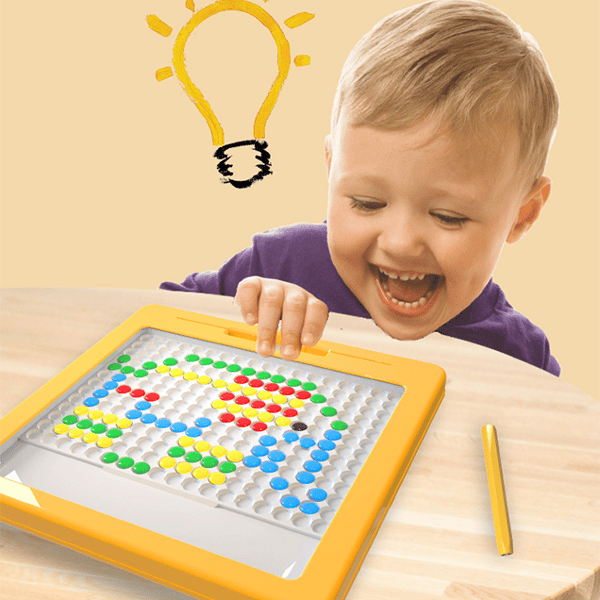 Pack Of 02 -  Color doodle fun Magnetic Writing board with 4 shape stamps, Easy slide eraser