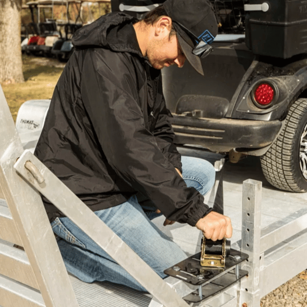 Pack of 04 -  Retractable Auto Ratchet Strap with RAIL BRACKET BUNDLE