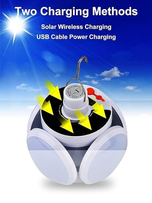 Pack Of 02 -  2 in 1 Folding Solar Lamp