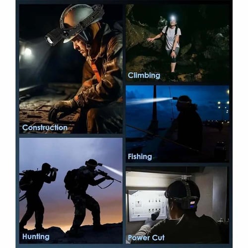 Pack Of 02 - 150000 lumen rechargeable headlamp-60H long battery life detachable