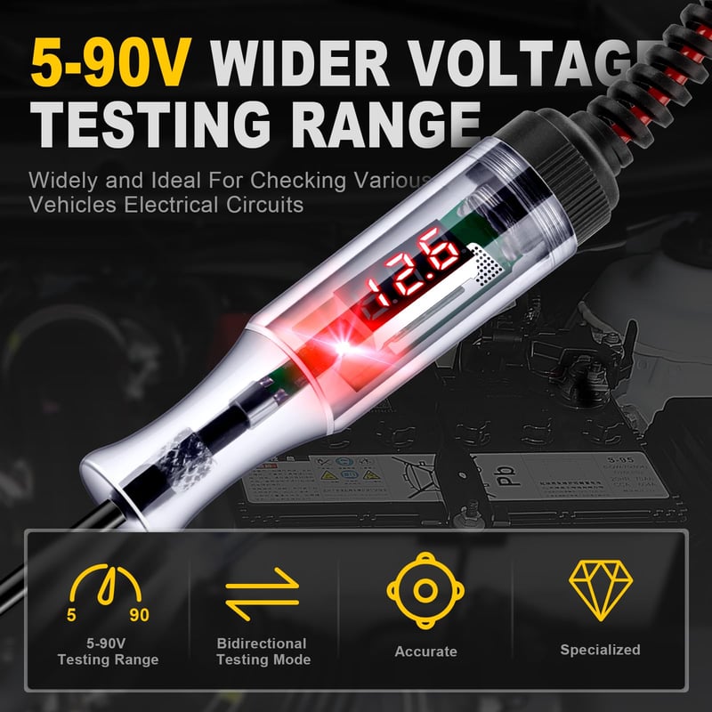Pack Of 02 - Heavy Duty 5-90V Digital LED Circuit Tester