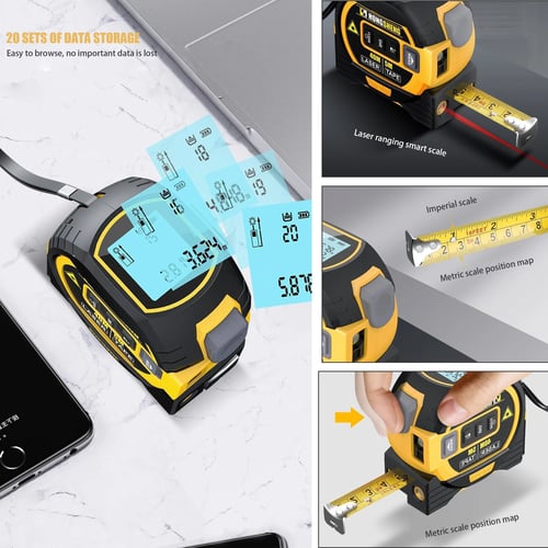 Pack Of 02 - MeasurinSight 3-In-1 Infrared Laser Tape Measuring