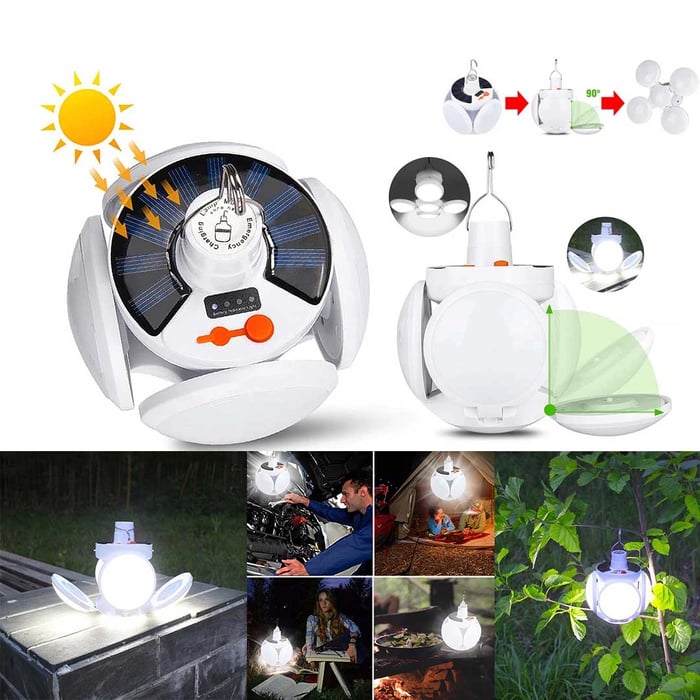 Pack Of 02 -  2 in 1 Folding Solar Lamp