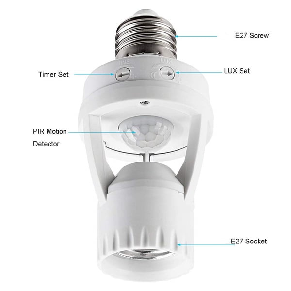 Pack of 6 - Motion Sensor Light Socket