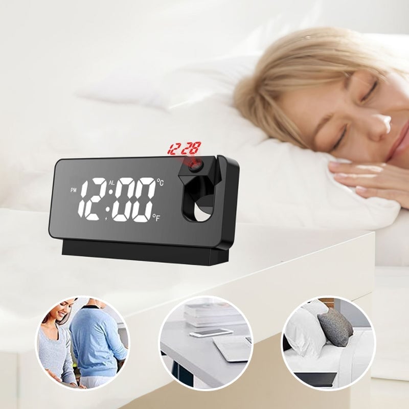 Pack of 2 - Mirror Projection Alarm Clock