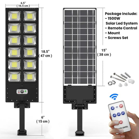 Pack Of 3 - 1500w Solar Led Light System