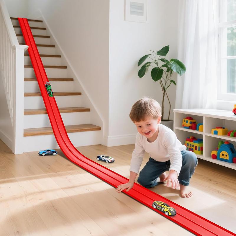 Flex Tracks 15Ft for Kids, STEM Flexible Race Car Ramp Track