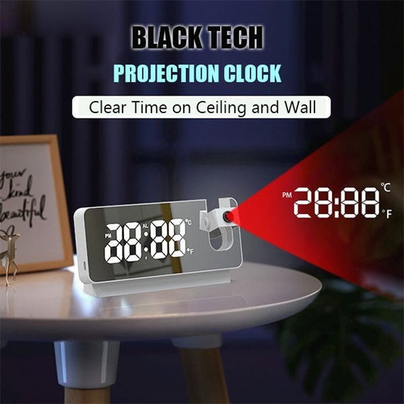 Pack of 2 - Mirror Projection Alarm Clock