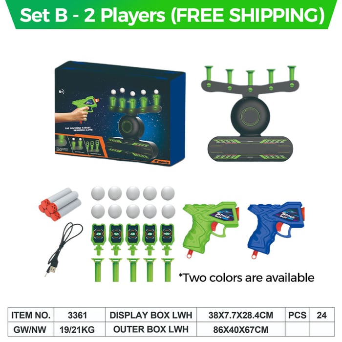Glow-in-the-Dark Hovering Shooting Target Pistol Set