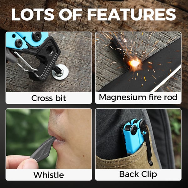 Pack Of 02- Portable Folding Multifunctional Stainless Steel Pliers