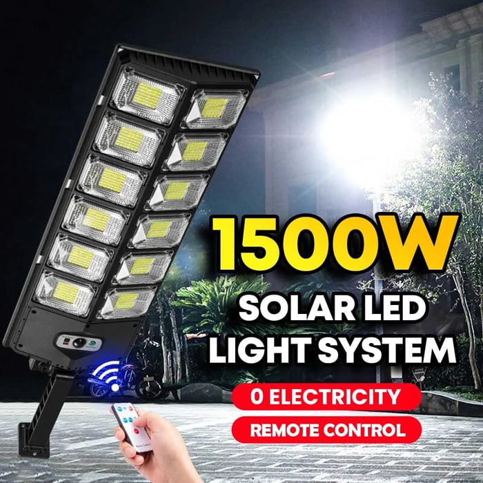 Pack Of 3 - 1500w Solar Led Light System
