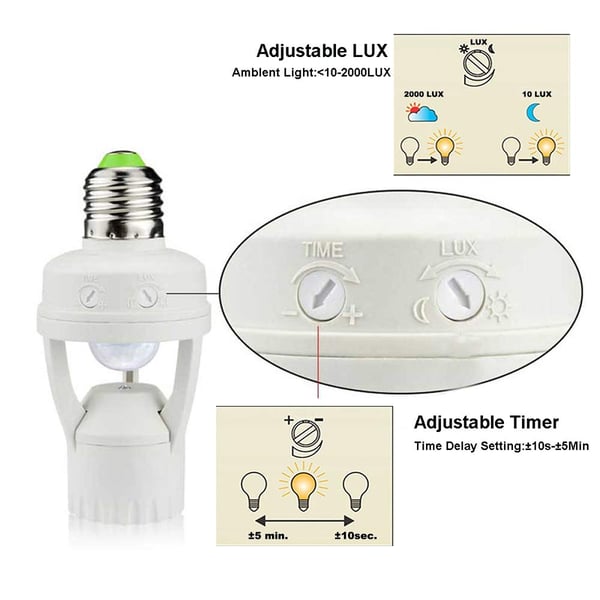 Pack of 6 - Motion Sensor Light Socket