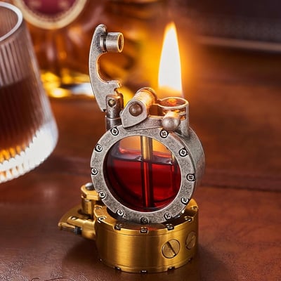 Pack Of 03 -  Vintage Trench Lighter Transparent Kerosene Lighter Antique Steampunk Lighter Cool Unique Lighter for Men