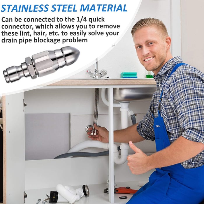 Pack Of 05 - 1/4 Quick Connect Stainless Nozzle Set