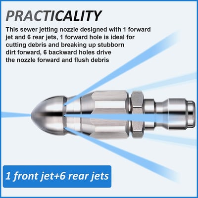 Pack Of 05 - 1/4 Quick Connect Stainless Nozzle Set