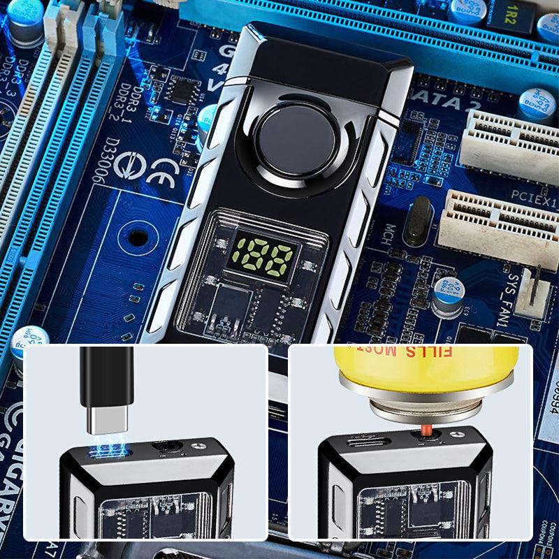 Pack Of 02 -  Multi-Functional Dual Flame Lighter with Colored Lights