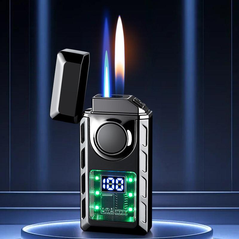 Pack Of 02 -  Multi-Functional Dual Flame Lighter with Colored Lights