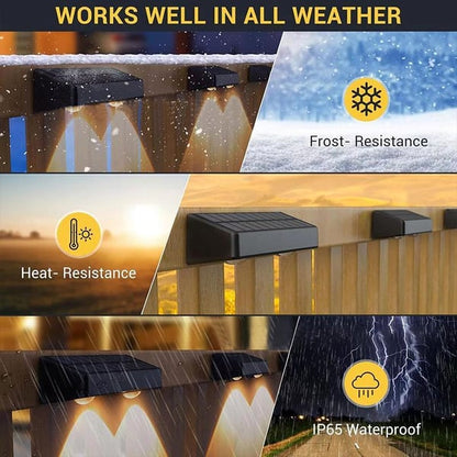 Pack Of 08 - Modern Solar Powered Fence Lights