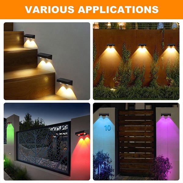 Pack Of 08 - Modern Solar Powered Fence Lights