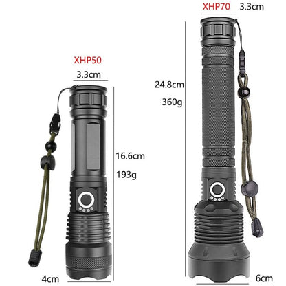 Pack Of 02 -  LED Rechargeable Tactical Laser Flashlight High Lumens
