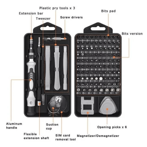 Pack Of 02 -  115 in 1 Magnetic Screwdriver Set