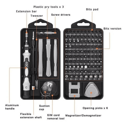 Pack Of 02 -  115 in 1 Magnetic Screwdriver Set