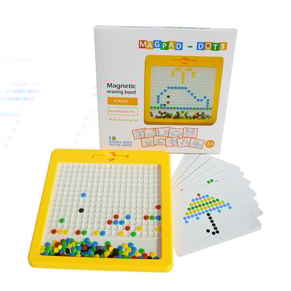 Pack Of 02 -  Color doodle fun Magnetic Writing board with 4 shape stamps, Easy slide eraser