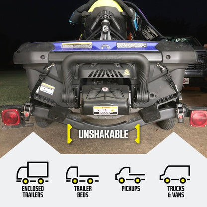 Pack of 04 -  Retractable Auto Ratchet Strap with RAIL BRACKET BUNDLE