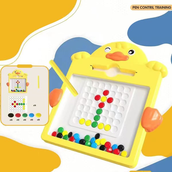 Pack Of 02 -  Color doodle fun Magnetic Writing board with 4 shape stamps, Easy slide eraser