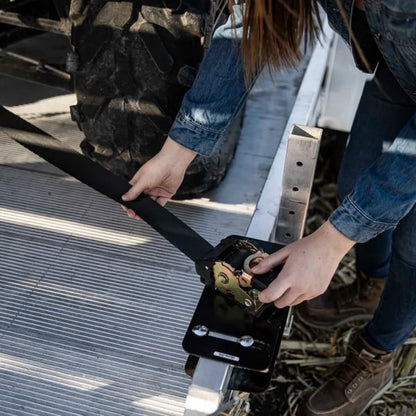 Pack of 04 -  Retractable Auto Ratchet Strap with RAIL BRACKET BUNDLE