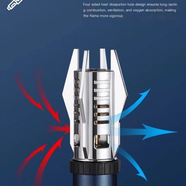 Pack Of 2 - Metal Large Fire Windproof Blue Flame Lighter