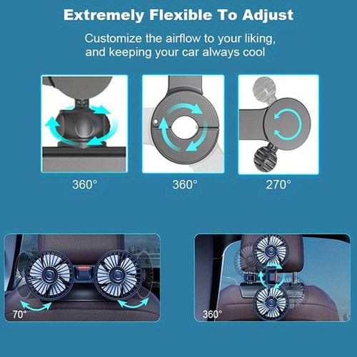 Pack Of 3 - Adjustable Car Backseat Fan