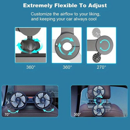 Pack Of 3 - Adjustable Car Backseat Fan