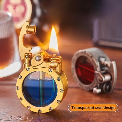Pack Of 03 -  Vintage Trench Lighter Transparent Kerosene Lighter Antique Steampunk Lighter Cool Unique Lighter for Men