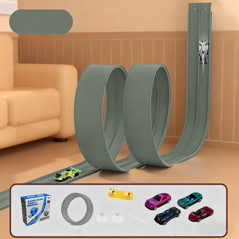 Flex Tracks 15Ft for Kids, STEM Flexible Race Car Ramp Track