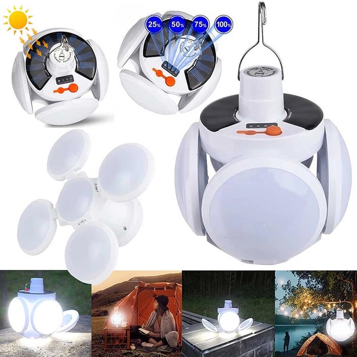 Pack Of 02 -  2 in 1 Folding Solar Lamp