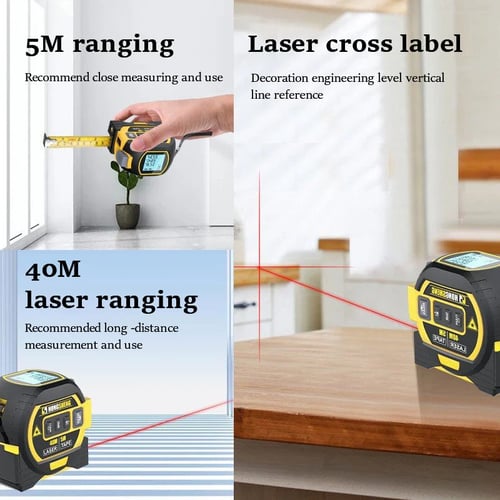 Pack Of 02 - MeasurinSight 3-In-1 Infrared Laser Tape Measuring