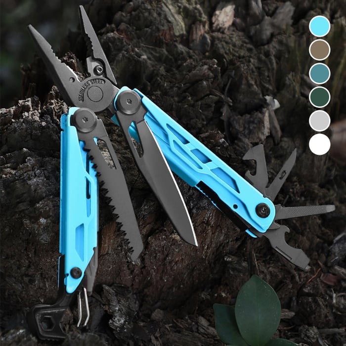 Pack Of 02- Portable Folding Multifunctional Stainless Steel Pliers