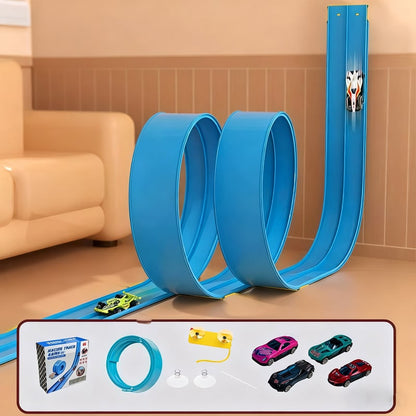 Flex Tracks 15Ft for Kids, STEM Flexible Race Car Ramp Track