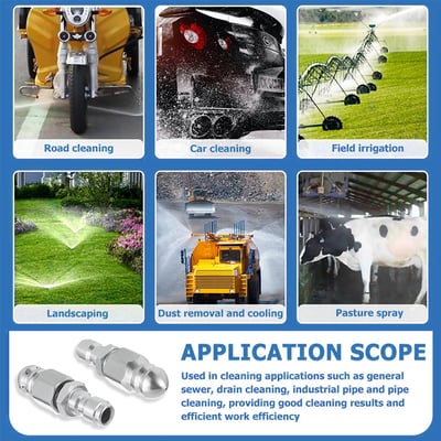 Pack Of 05 - 1/4 Quick Connect Stainless Nozzle Set