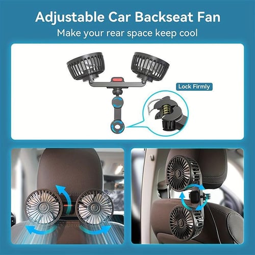 Pack Of 3 - Adjustable Car Backseat Fan