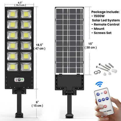 Pack Of 3 - 1500w Solar Led Light System
