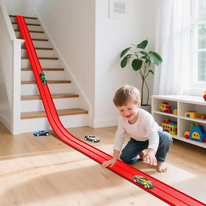 Flex Tracks 15Ft for Kids, STEM Flexible Race Car Ramp Track