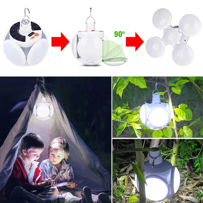 Pack Of 02 -  2 in 1 Folding Solar Lamp