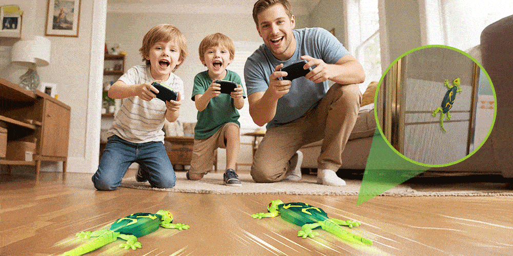 Pack Of 03 Electric Lizard Toy with LED Glowing Eyes