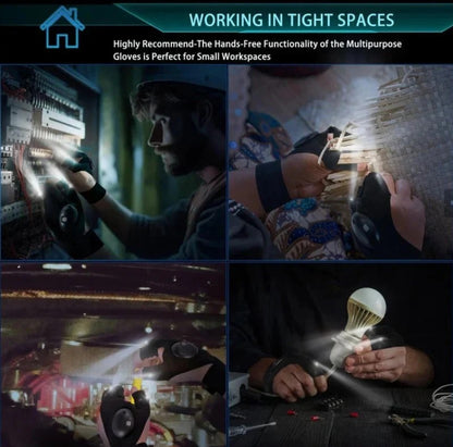 pack Of 04	Hands-Free LED Half Finger Gloves