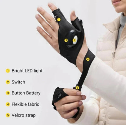 pack Of 04	Hands-Free LED Half Finger Gloves