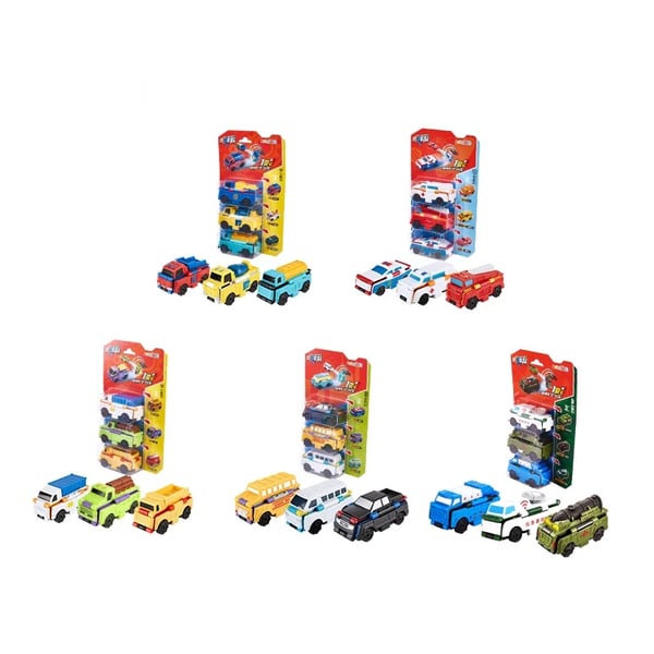 Pack of 03 -  Anti-Reverse Car Toy Set